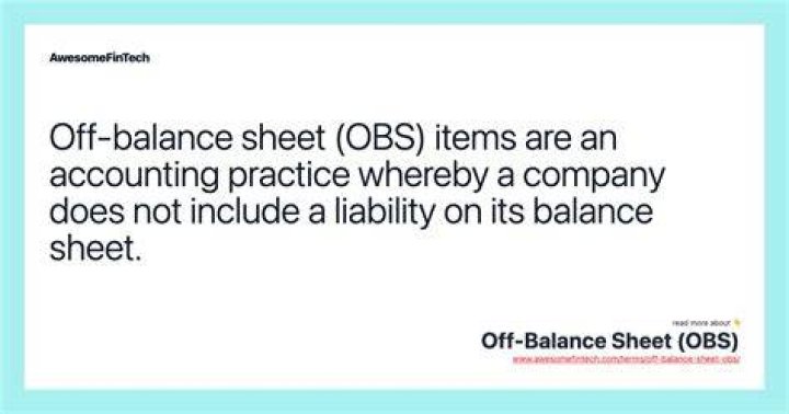 What is an off-balance sheet item?