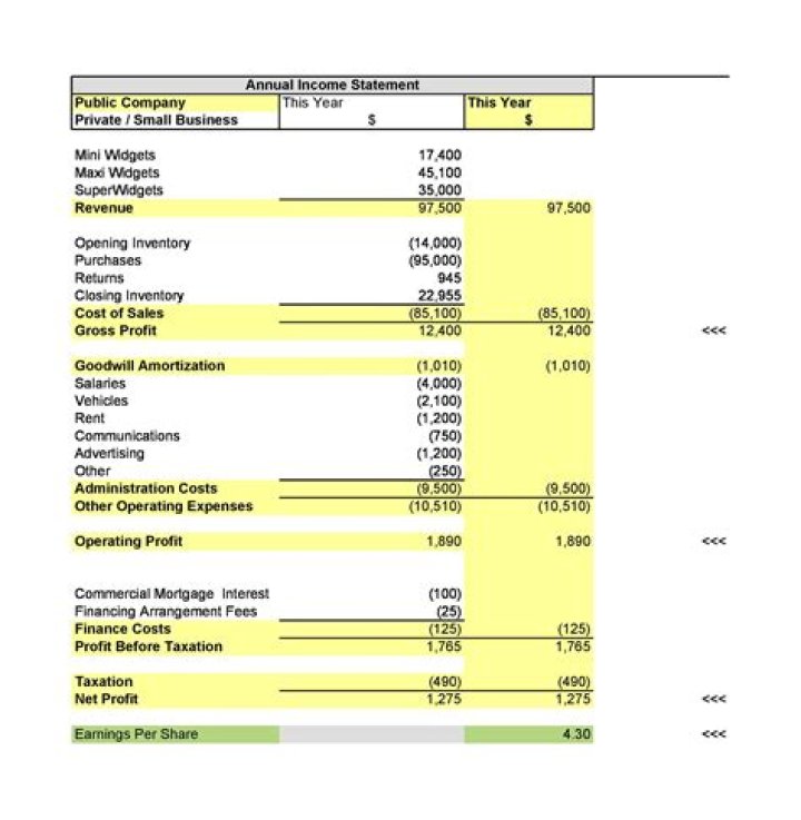 What is income statement format?