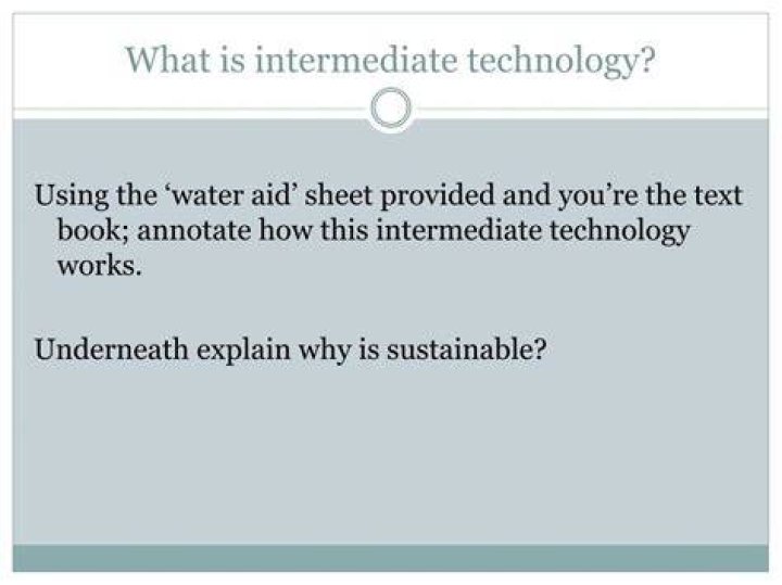 What is intermediate technology?