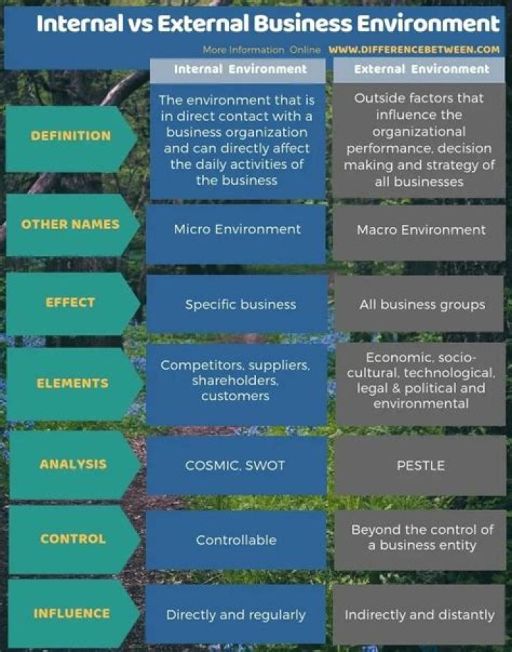 What is meant by external business environment?