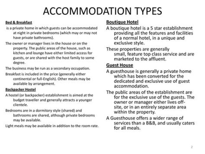 What is non traditional accommodation?