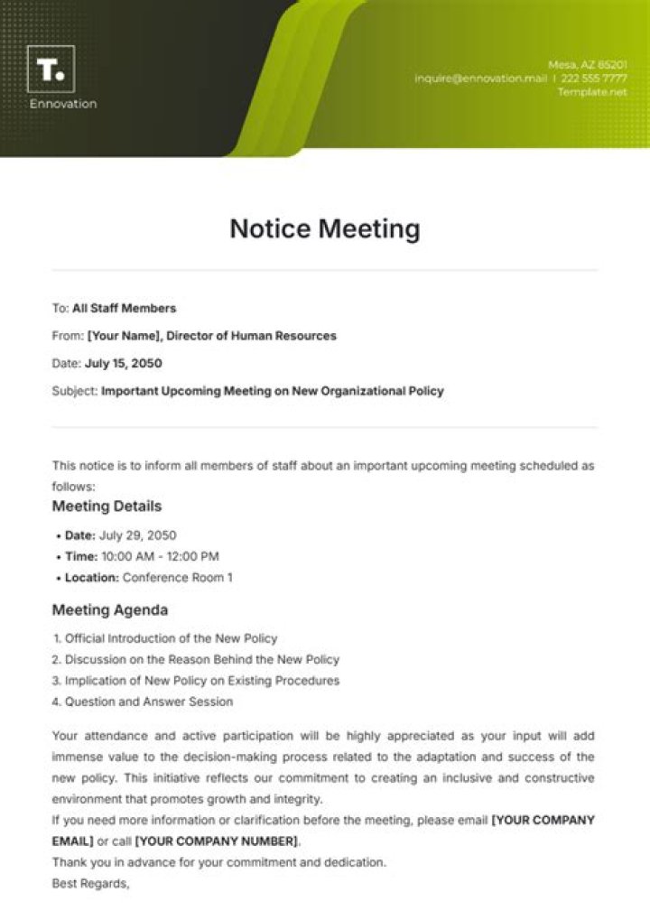What is notice of a company?
