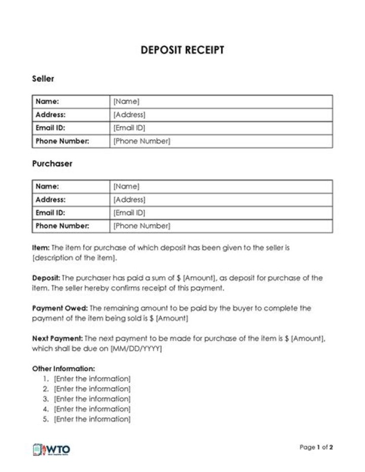 What is safe deposit receipt?