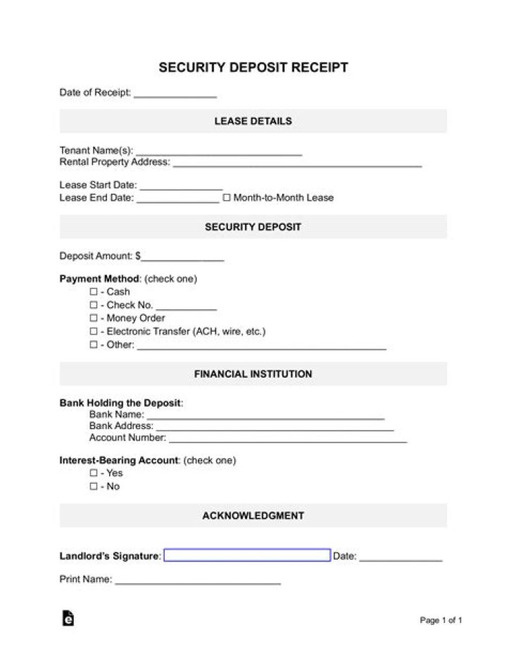 What is safe keeping receipt?