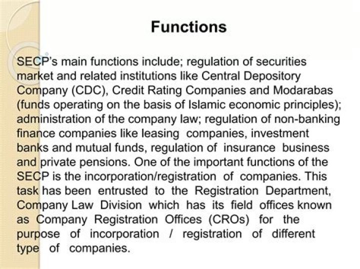 What is SECP and its functions?