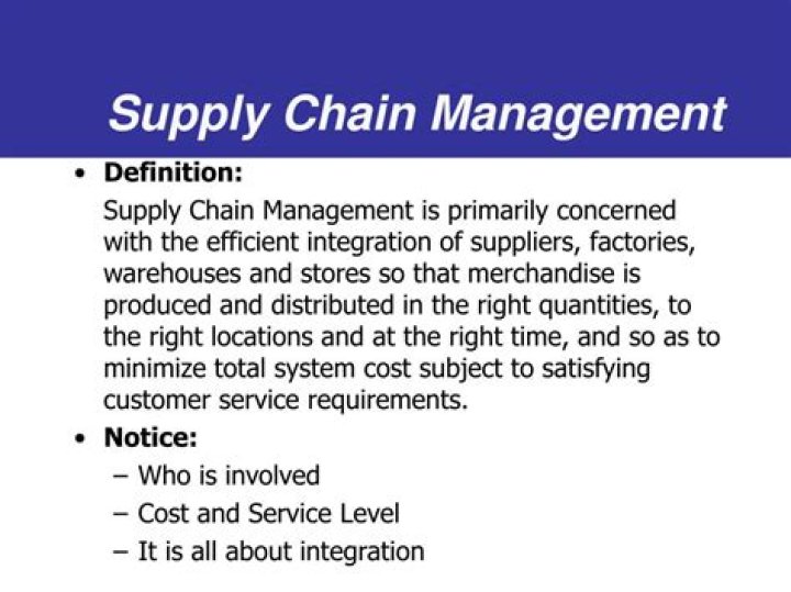 What is the best definition of supply chain management?