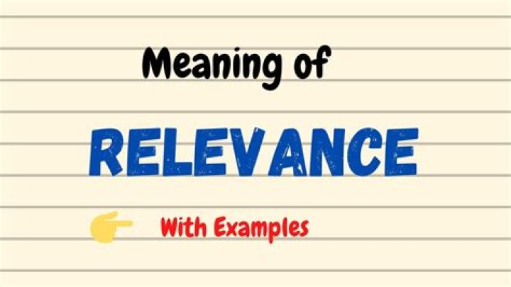 What is the example of relevance?