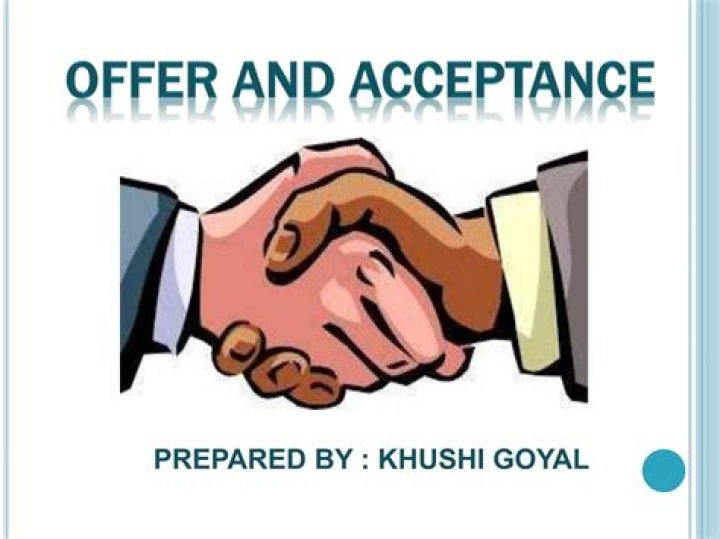 What is the meaning of offer and acceptance?