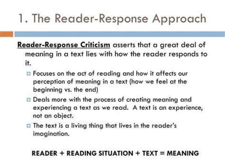 What is the meaning of reader response?