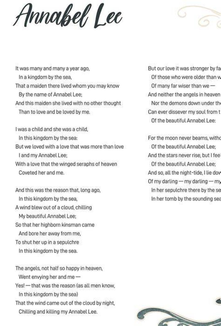 What is the message in Annabel Lee?