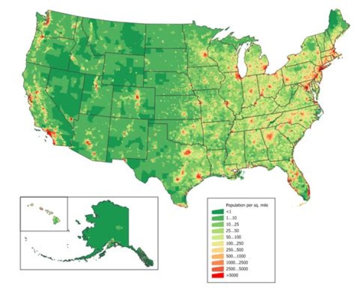 What is the physiological density of USA?