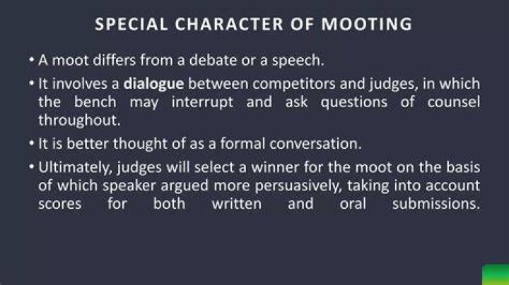 What is the purpose of mooting?