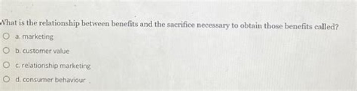 What is the relationship between benefits and the sacrifice necessary to obtain those benefits called?