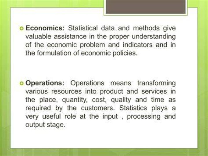 What statistics are used in economics?