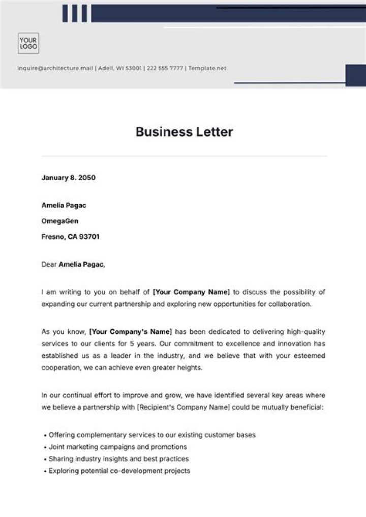 What tone should a business letter be?