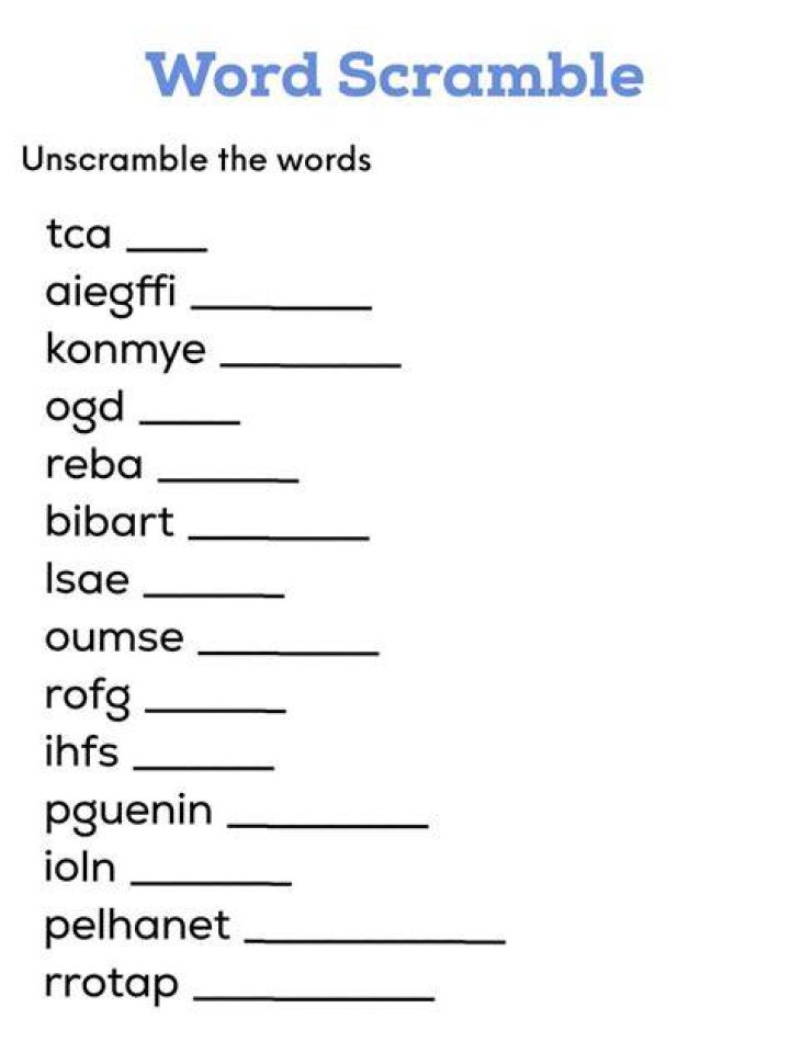 What unscrambled words?