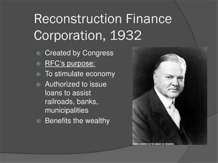 What was the aim of the Reconstruction Finance Corporation?