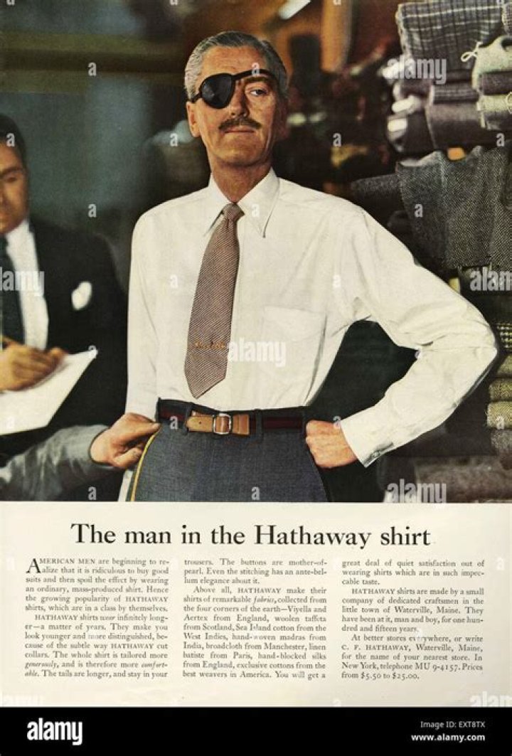What was unique about the Hathaway shirt ad?