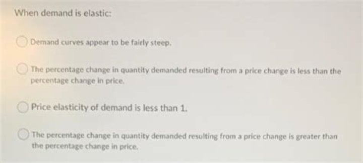 When demand is inelastic the percentage change?