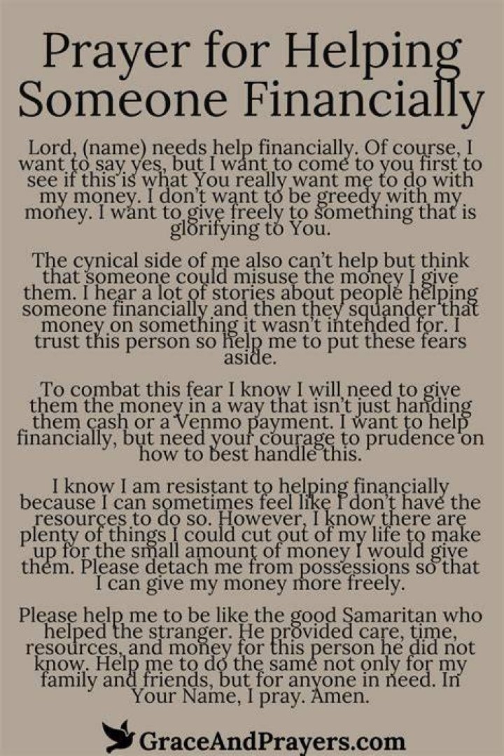 Where can I get someone to help me financially?