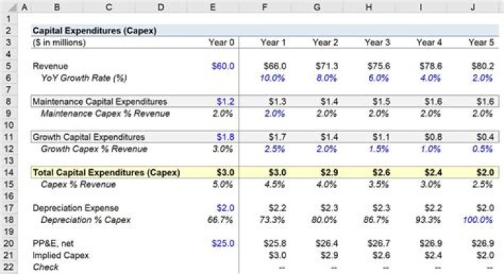 Where does capital expenditures go on a balance sheet?