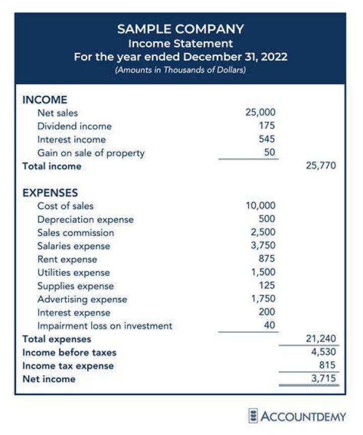 Where does income tax go in accounting?