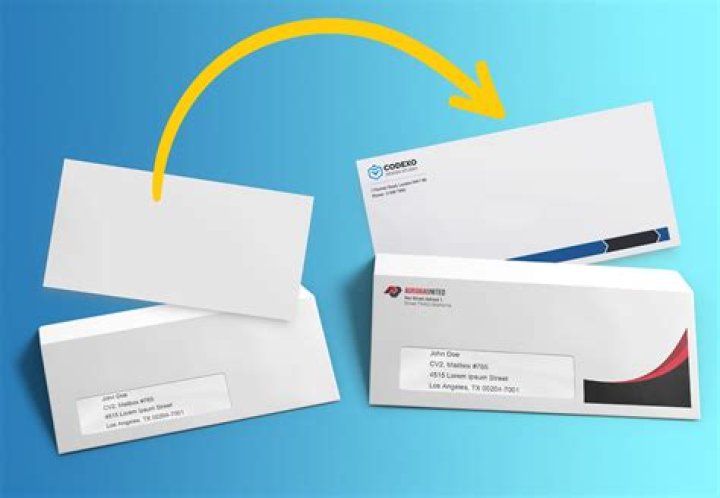 Where does the attention line go on a business envelope?