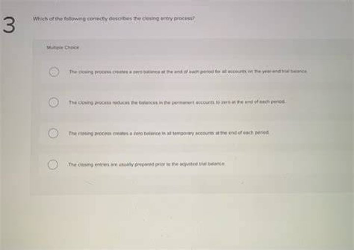 Which of the following correctly describes the closing entry process?