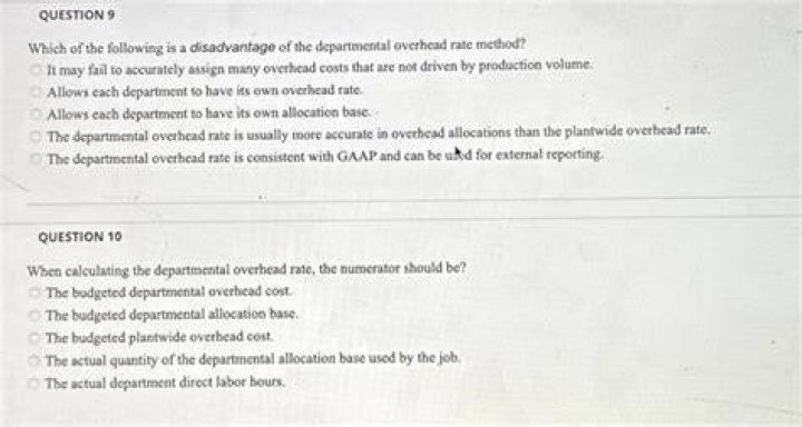 Which of the following is a disadvantage of the departmental overhead rate?