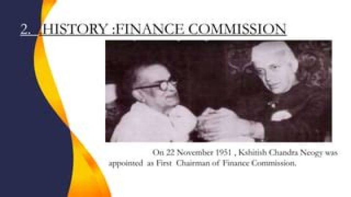 Who was the first chairman of Finance Commission?