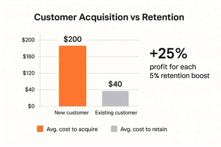 Why is the cost of serving a long standing customer far less than the cost of acquiring a new customer in business marketing?