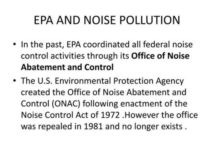 Why was the Noise Control Act created?