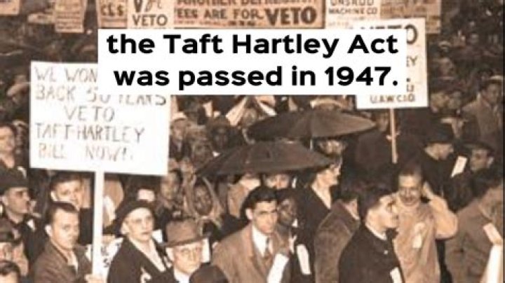 Why was the Taft-Hartley Act passed after ww2?